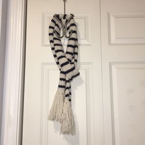Aerie blue and white striped scarf